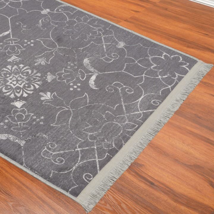 فرش شایلین-9 رنگ دودی سایز کناره 0.8 در 1.6 متر