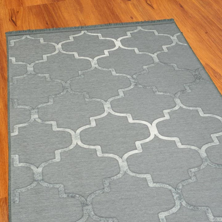 فرش راحیل-64 رنگ طوسی سایز کناره 2 متری