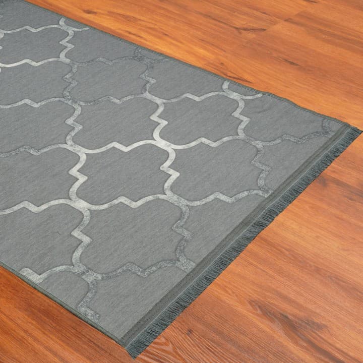 فرش راحیل-64 رنگ طوسی سایز کناره 2 متری
