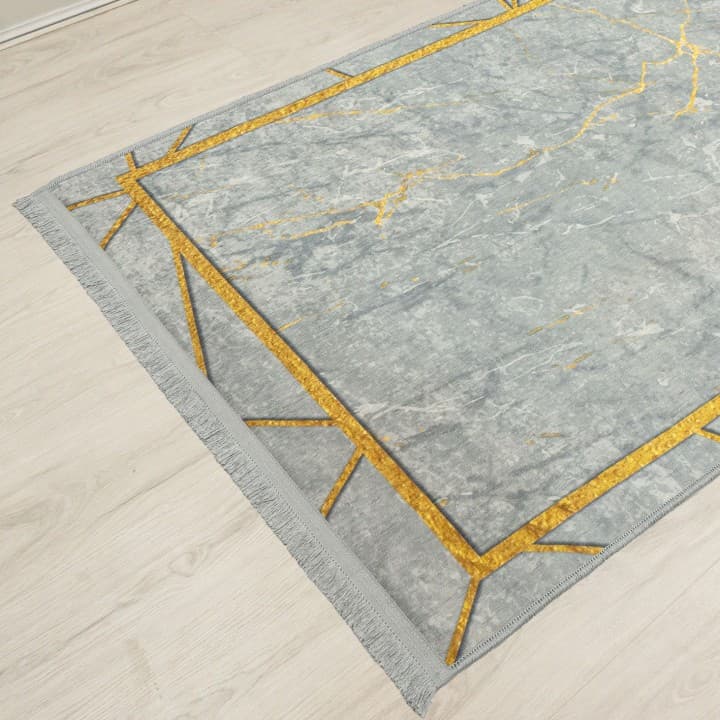 فرش میکا-5 رنگ طوسی سایز کناره 2 متری