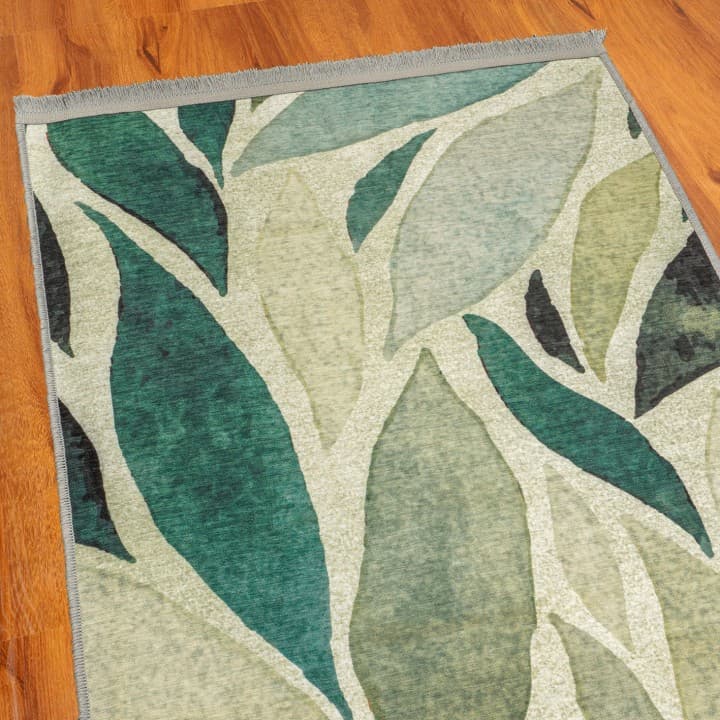 فرش لادن-5 رنگ سبز سایز 0.8 در 1.2 متر