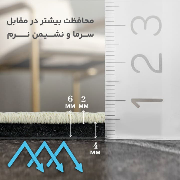 فرش کیان-7 رنگ کرمی سایز کناره 1.2 در 2.4 متر