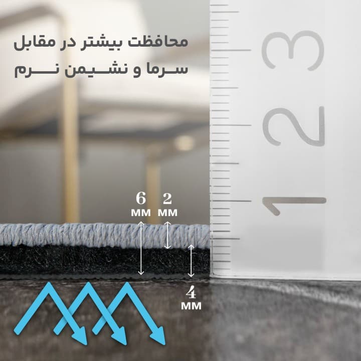 فرش تبسم-1 رنگ طوسی سایز کناره 0.8 در 1.6 متر