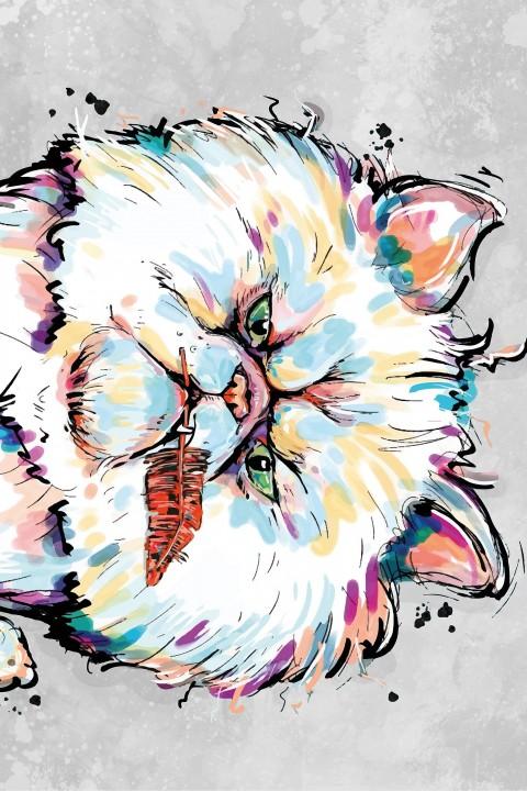 فرش گربه آبرنگی